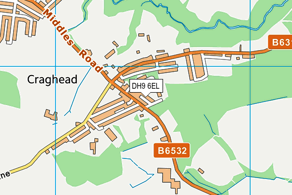 DH9 6EL map - OS VectorMap District (Ordnance Survey)