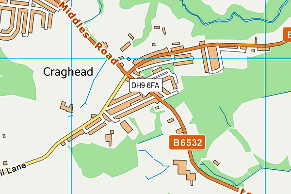 DH9 6FA map - OS VectorMap District (Ordnance Survey) DH9 6FA map - OS VectorMap District (Ordnance Survey)