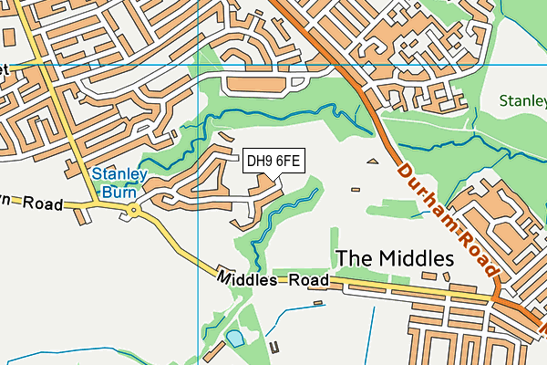 DH9 6FE map - OS VectorMap District (Ordnance Survey) DH9 6FE map - OS VectorMap District (Ordnance Survey)