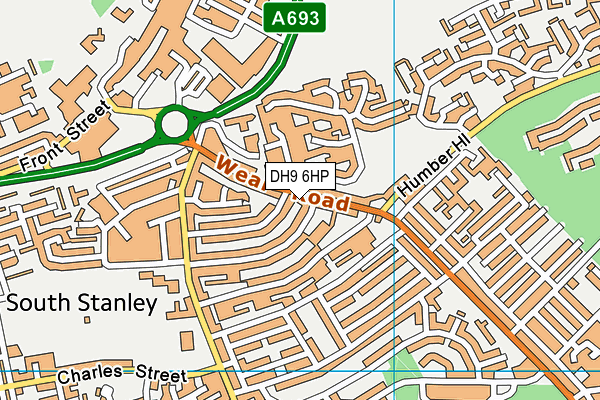 DH9 6HP map - OS VectorMap District (Ordnance Survey)