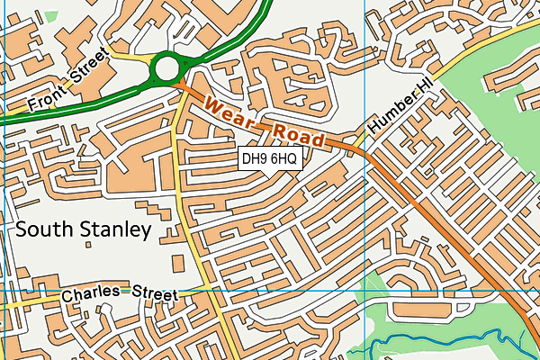 DH9 6HQ map - OS VectorMap District (Ordnance Survey)