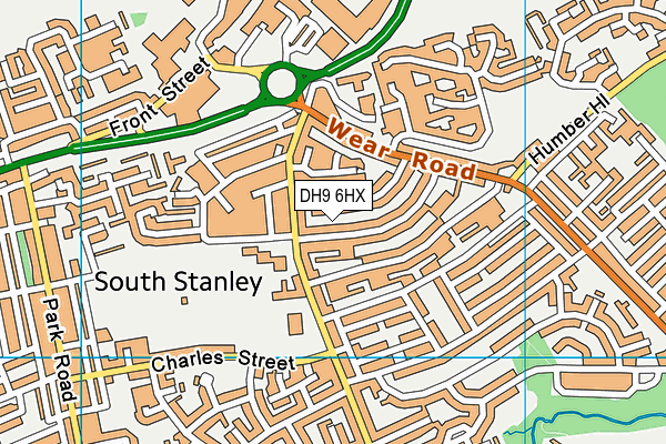 DH9 6HX map - OS VectorMap District (Ordnance Survey)