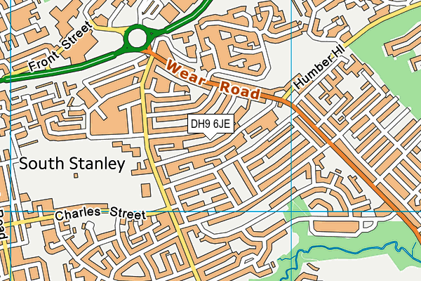 DH9 6JE map - OS VectorMap District (Ordnance Survey)