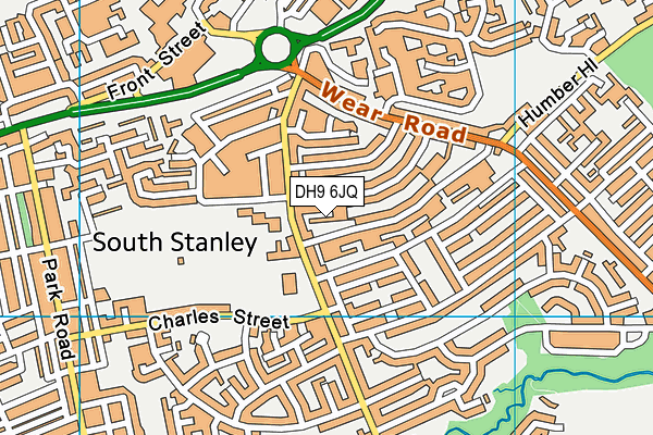DH9 6JQ map - OS VectorMap District (Ordnance Survey)
