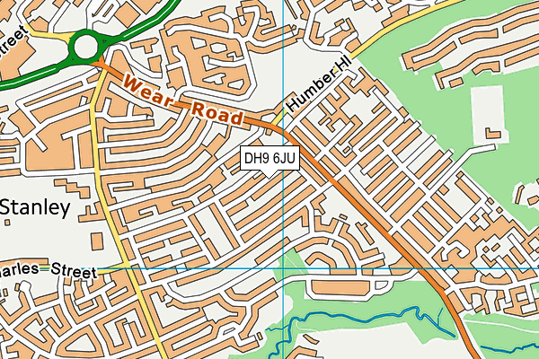 DH9 6JU map - OS VectorMap District (Ordnance Survey)