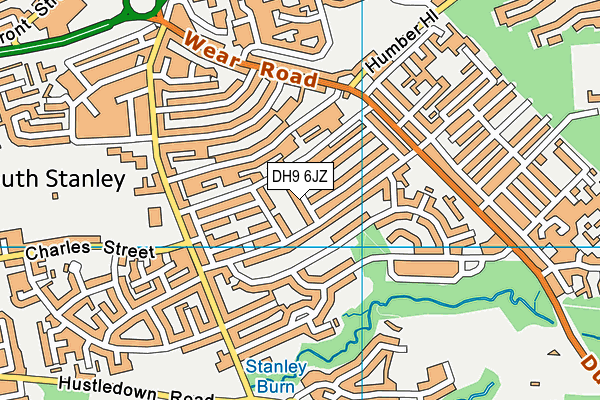 DH9 6JZ map - OS VectorMap District (Ordnance Survey)