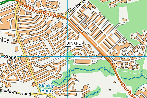 DH9 6PE map - OS VectorMap District (Ordnance Survey) DH9 6PE map - OS VectorMap District (Ordnance Survey)