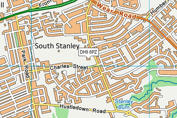 DH9 6PZ map - OS VectorMap District (Ordnance Survey)