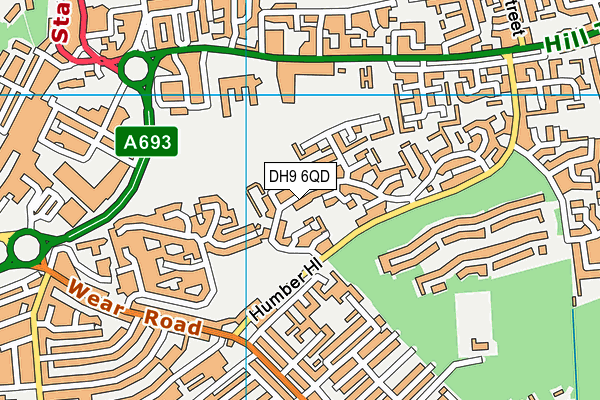 DH9 6QD map - OS VectorMap District (Ordnance Survey)