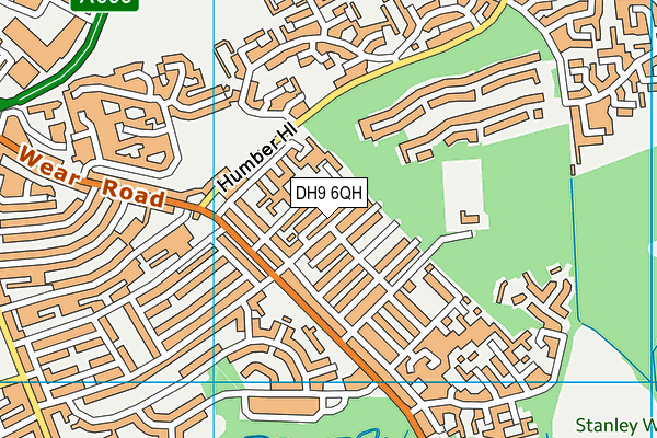 DH9 6QH map - OS VectorMap District (Ordnance Survey)