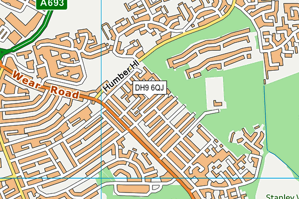 DH9 6QJ map - OS VectorMap District (Ordnance Survey)