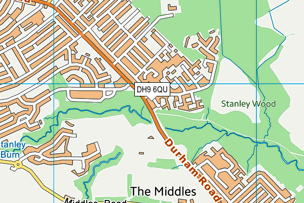 DH9 6QU map - OS VectorMap District (Ordnance Survey)