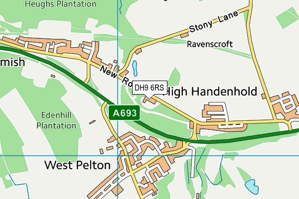 DH9 6RS map - OS VectorMap District (Ordnance Survey) DH9 6RS map - OS VectorMap District (Ordnance Survey)