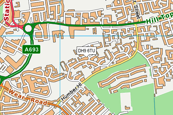 DH9 6TU map - OS VectorMap District (Ordnance Survey)