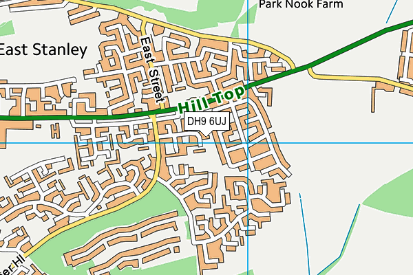 DH9 6UJ map - OS VectorMap District (Ordnance Survey) DH9 6UJ map - OS VectorMap District (Ordnance Survey)