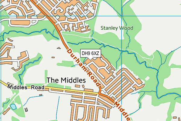 DH9 6XZ map - OS VectorMap District (Ordnance Survey) DH9 6XZ map - OS VectorMap District (Ordnance Survey)
