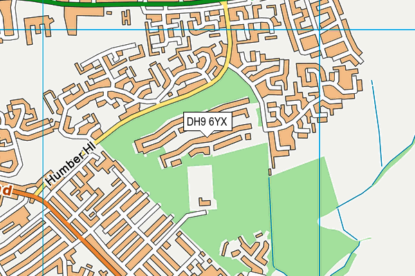 DH9 6YX map - OS VectorMap District (Ordnance Survey)