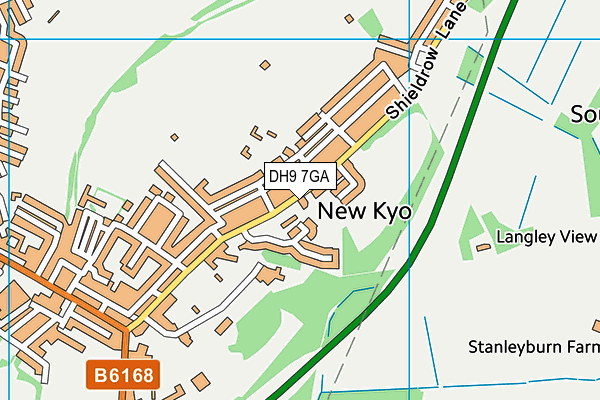 DH9 7GA map - OS VectorMap District (Ordnance Survey) DH9 7GA map - OS VectorMap District (Ordnance Survey)