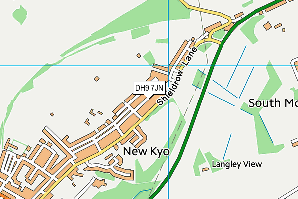 DH9 7JN map - OS VectorMap District (Ordnance Survey) DH9 7JN map - OS VectorMap District (Ordnance Survey)