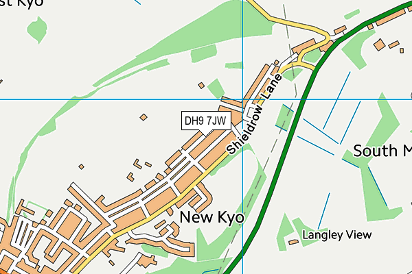 DH9 7JW map - OS VectorMap District (Ordnance Survey) DH9 7JW map - OS VectorMap District (Ordnance Survey)