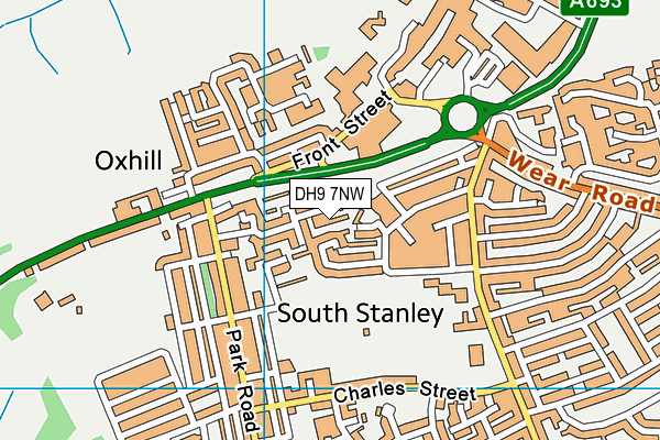 DH9 7NW map - OS VectorMap District (Ordnance Survey)
