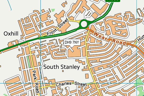 DH9 7NY map - OS VectorMap District (Ordnance Survey)