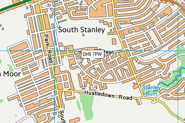 DH9 7PW map - OS VectorMap District (Ordnance Survey)