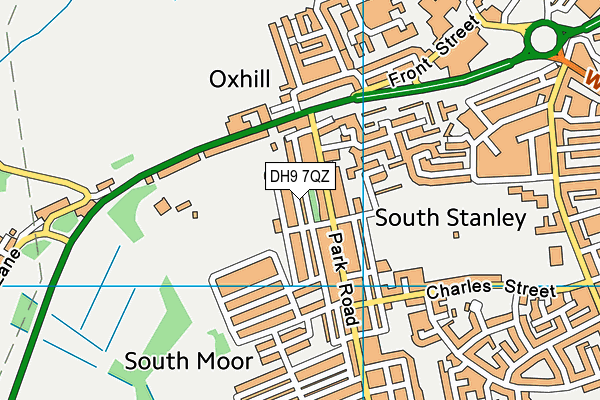 DH9 7QZ map - OS VectorMap District (Ordnance Survey)