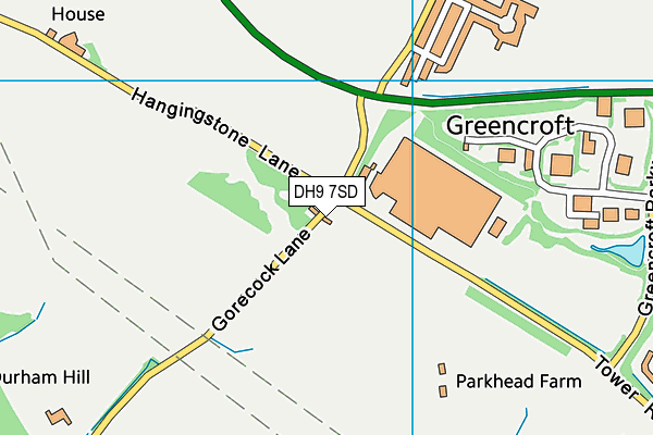 DH9 7SD map - OS VectorMap District (Ordnance Survey) DH9 7SD map - OS VectorMap District (Ordnance Survey)