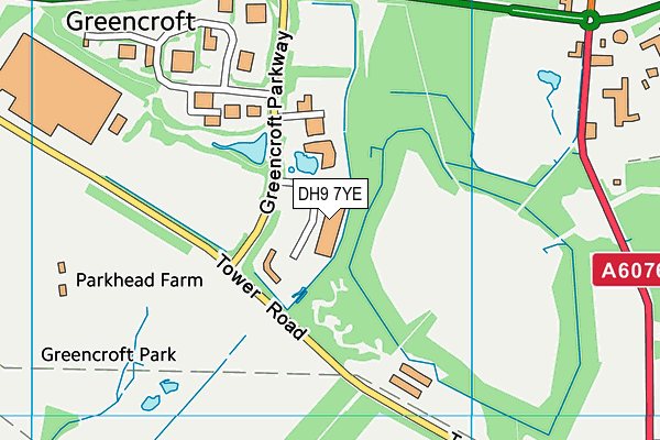 DH9 7YE map - OS VectorMap District (Ordnance Survey) DH9 7YE map - OS VectorMap District (Ordnance Survey)