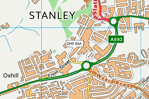 DH9 8AA map - OS VectorMap District (Ordnance Survey) DH9 8AA map - OS VectorMap District (Ordnance Survey)