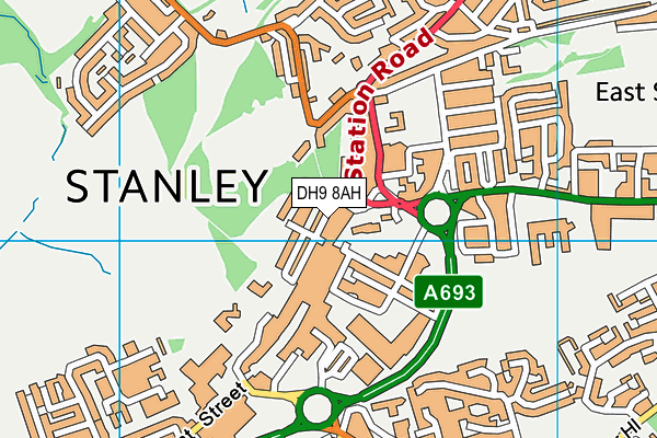DH9 8AH map - OS VectorMap District (Ordnance Survey) DH9 8AH map - OS VectorMap District (Ordnance Survey)