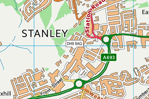 DH9 8AQ map - OS VectorMap District (Ordnance Survey)