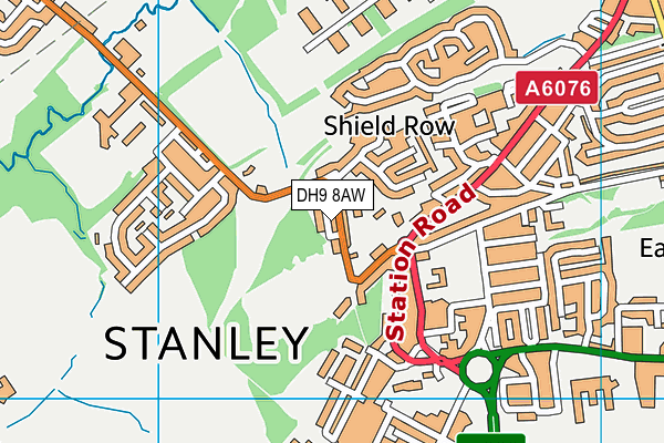 DH9 8AW map - OS VectorMap District (Ordnance Survey)