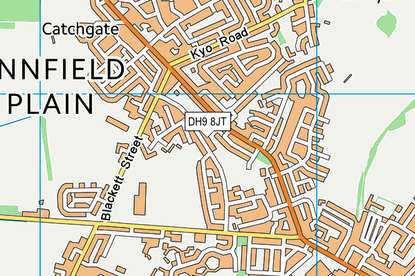 DH9 8JT map - OS VectorMap District (Ordnance Survey) DH9 8JT map - OS VectorMap District (Ordnance Survey)