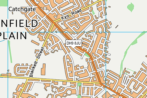 DH9 8JU map - OS VectorMap District (Ordnance Survey) DH9 8JU map - OS VectorMap District (Ordnance Survey)