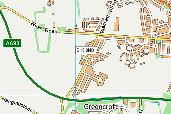 DH9 8NQ map - OS VectorMap District (Ordnance Survey)