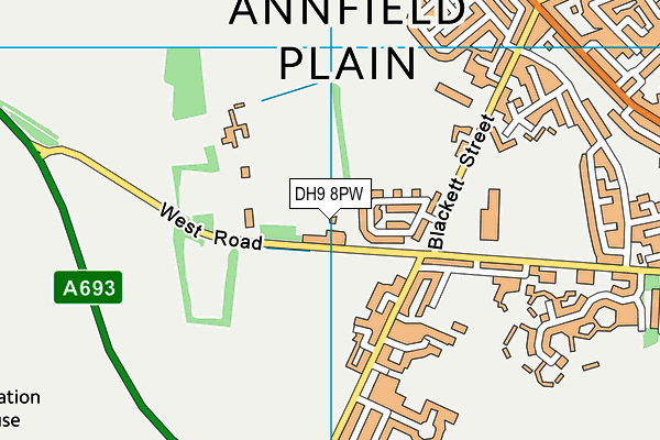 DH9 8PW map - OS VectorMap District (Ordnance Survey) DH9 8PW map - OS VectorMap District (Ordnance Survey)