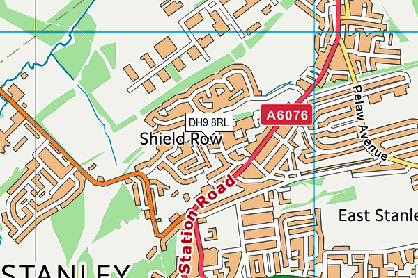 DH9 8RL map - OS VectorMap District (Ordnance Survey) DH9 8RL map - OS VectorMap District (Ordnance Survey)