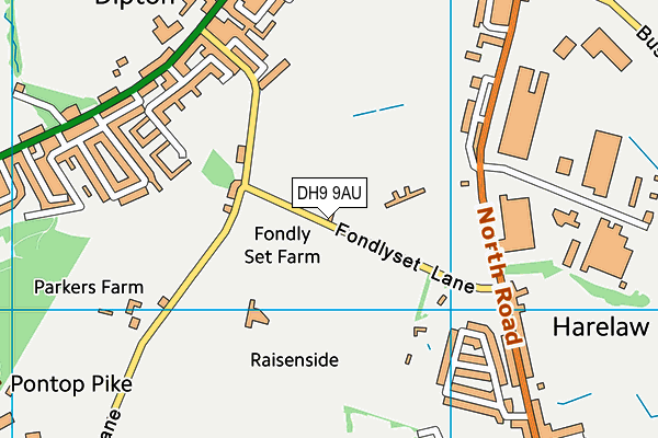 DH9 9AU map - OS VectorMap District (Ordnance Survey) DH9 9AU map - OS VectorMap District (Ordnance Survey)