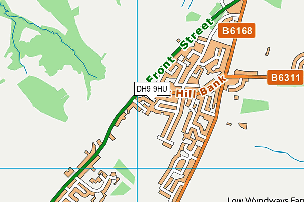 DH9 9HU map - OS VectorMap District (Ordnance Survey) DH9 9HU map - OS VectorMap District (Ordnance Survey)