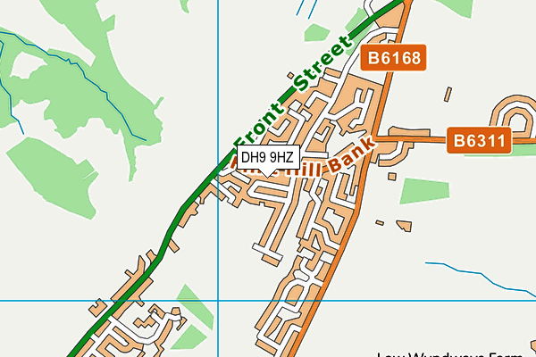 DH9 9HZ map - OS VectorMap District (Ordnance Survey) DH9 9HZ map - OS VectorMap District (Ordnance Survey)