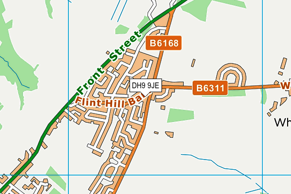 DH9 9JE map - OS VectorMap District (Ordnance Survey) DH9 9JE map - OS VectorMap District (Ordnance Survey)