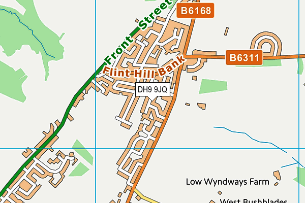 DH9 9JQ map - OS VectorMap District (Ordnance Survey) DH9 9JQ map - OS VectorMap District (Ordnance Survey)