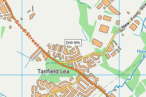 DH9 9PA map - OS VectorMap District (Ordnance Survey)