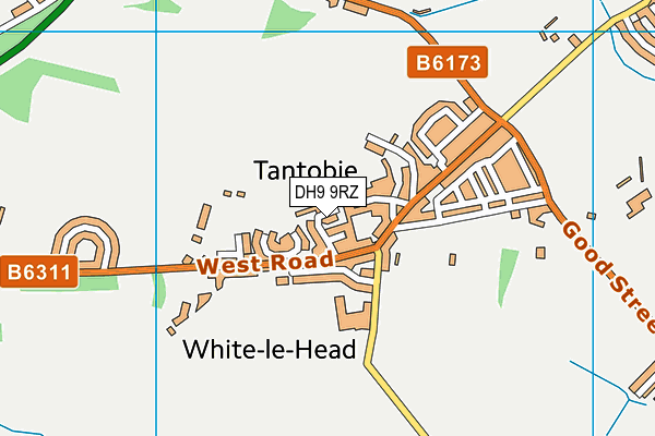 DH9 9RZ map - OS VectorMap District (Ordnance Survey) DH9 9RZ map - OS VectorMap District (Ordnance Survey)