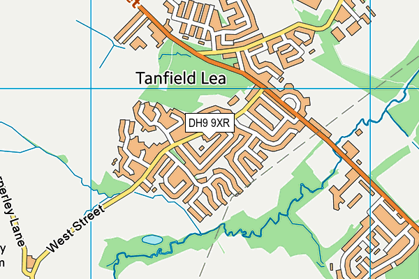 DH9 9XR map - OS VectorMap District (Ordnance Survey) DH9 9XR map - OS VectorMap District (Ordnance Survey)