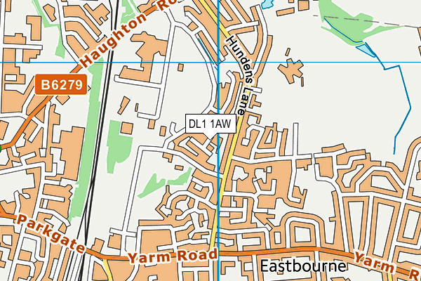 DL1 1AW map - OS VectorMap District (Ordnance Survey) DL1 1AW map - OS VectorMap District (Ordnance Survey)