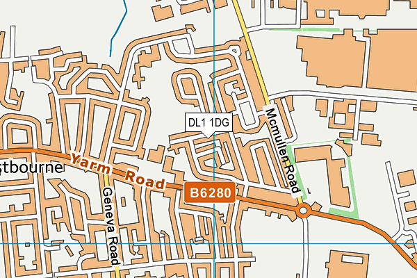 DL1 1DG map - OS VectorMap District (Ordnance Survey) DL1 1DG map - OS VectorMap District (Ordnance Survey)