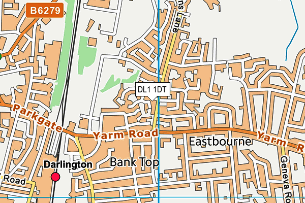 DL1 1DT map - OS VectorMap District (Ordnance Survey) DL1 1DT map - OS VectorMap District (Ordnance Survey)